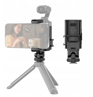 Mbajtëse PULUZ Case Mount Bracket për DJI Osmo Pocket 3, fije 1/4", me mbajtës telefoni, e zezë