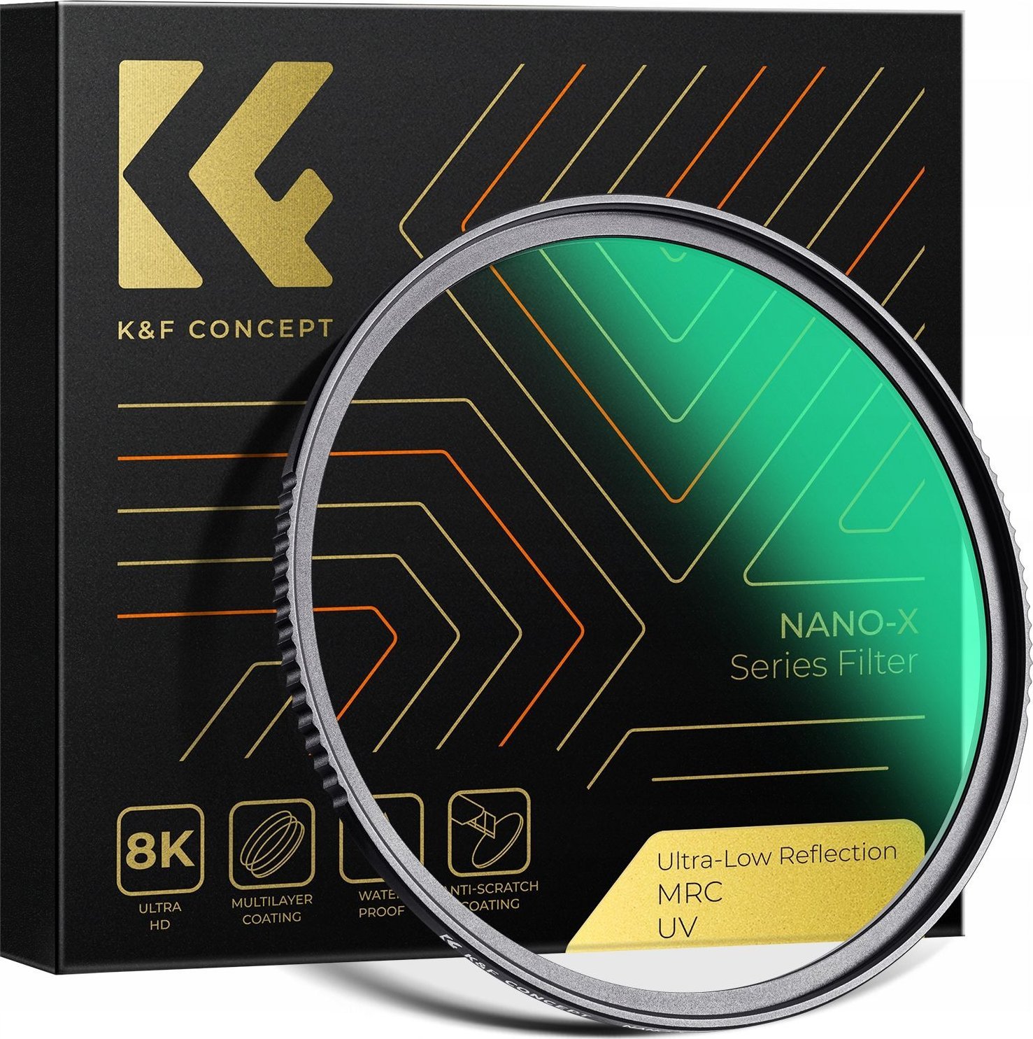 Filter UV K&amp;F Concept Nano X, 62mm, nano shtresë, transparent
