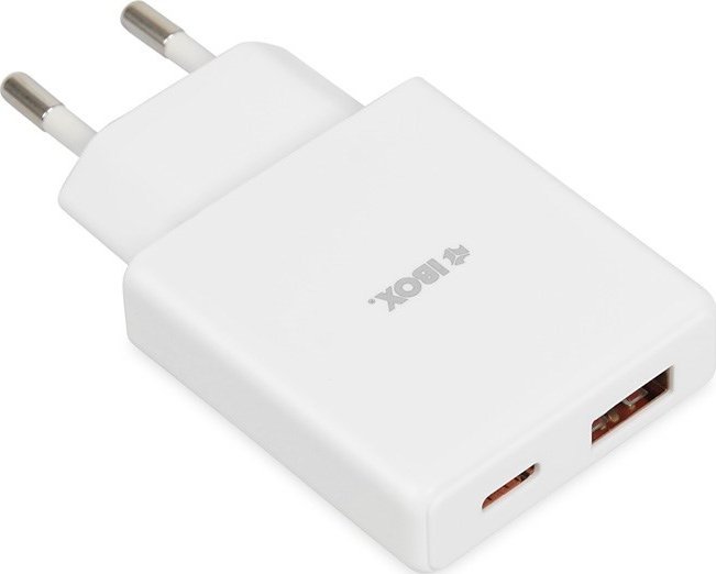 Ѕиден полнач IBOX C-43 Slim GaN PD, 30W, USB-C, бел