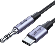 Kabllo Ugreen USB 3.5mm mini jack AUX në USB-C, AV143, 1m, e hirtë Kabllo Ugreen USB 3.5mm mini jack AUX në USB-C, AV143, 1m, e hirtë