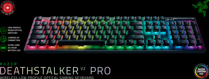 Tastierë Razer DeathStalker V2 Pro, Red switch, US