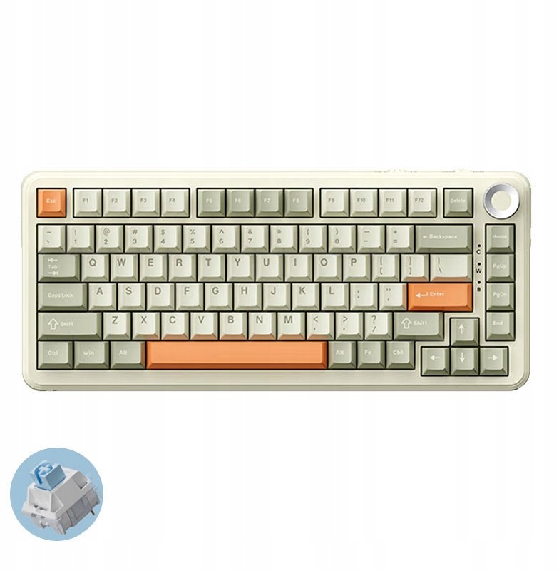 Механичка тастатура AK820, безжична BT 2.4G USB, RGB, 8000mAh, бела