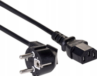Кабел за струја Akyga AK PC 08C, 10 m, приклучок Шуко на IEC C13, црн
