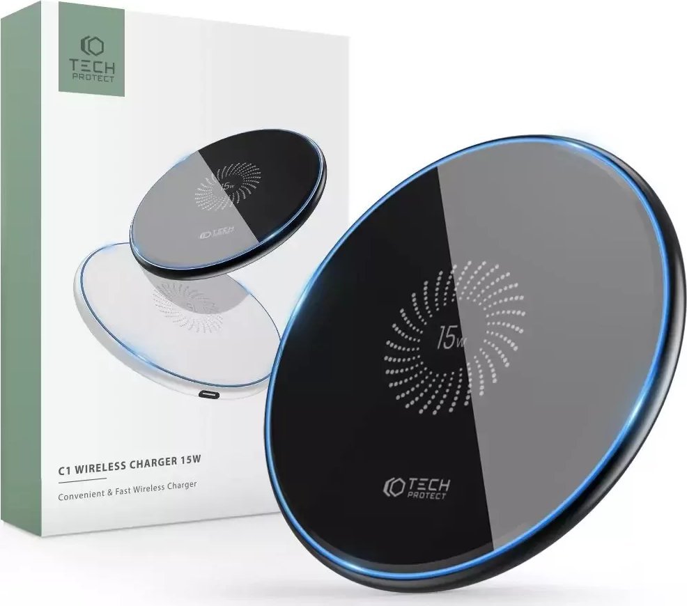 Karikues wireless 4kom.pl Tech-Protect QI15W-C1, 15W, me USB-C, i zi