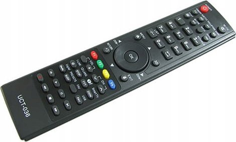 Pilot televizori Thomson UCT036, universal, për LCD Smart 3D, i zi