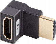 Adapter HDMI Lanberg 2.1, 8K, 90° lart, gri e zezë