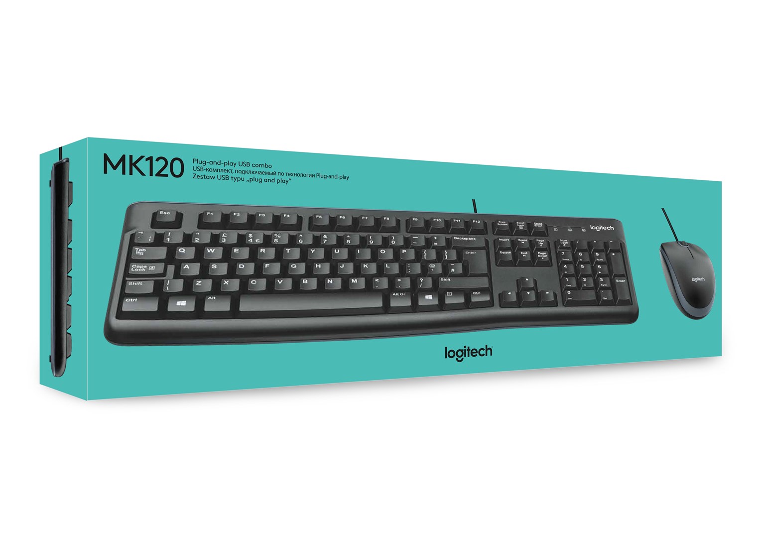 Set tastierë dhe maus Logitech Desktop MK120, USB, i zi