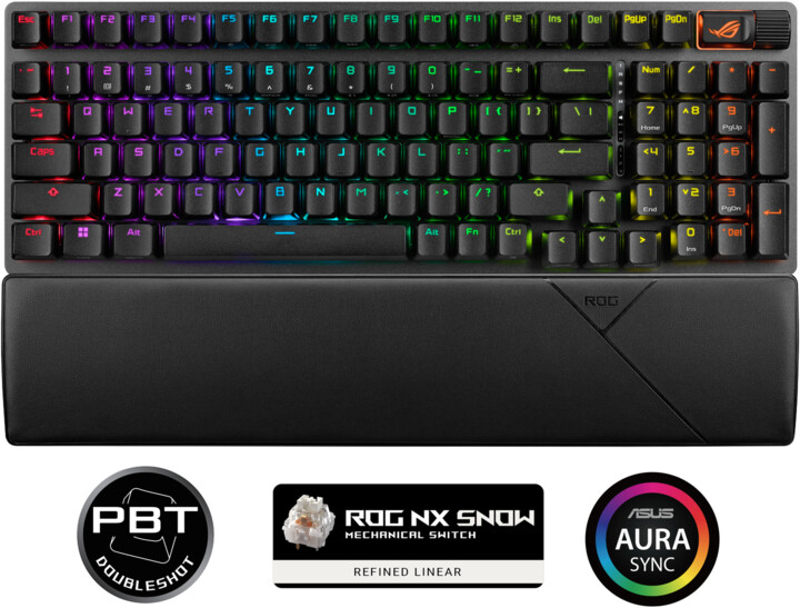 Tastierë ASUS ROG Strix Scope II 96% Wireless, NX SNOW, Hot-swap, US