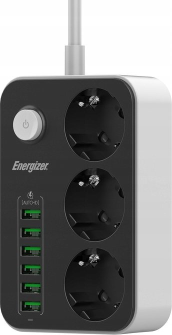 Shirit rryme Energizer EPB2500W01EU, 4x AC, 4x USB A, 2m, i bardhë