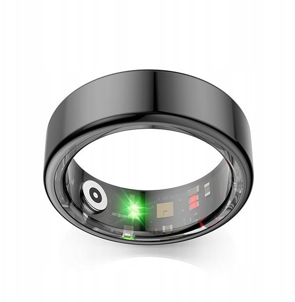 Паметен прстен Powerto Smart Ring, мерење на пулс и сон, IP68, големина 8, црна боја