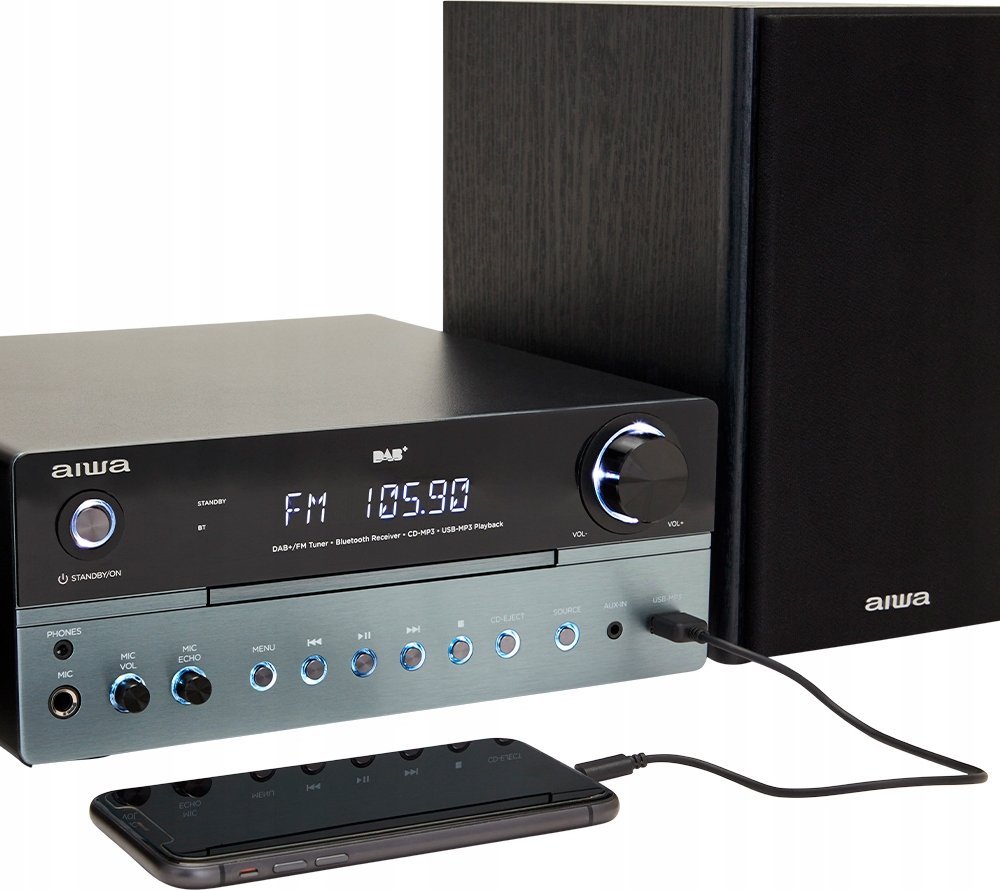 Sistem mikro Hi Fi Aiwa MSTBU 700, 50W RMS, Bluetooth, DAB+ FM, i zi