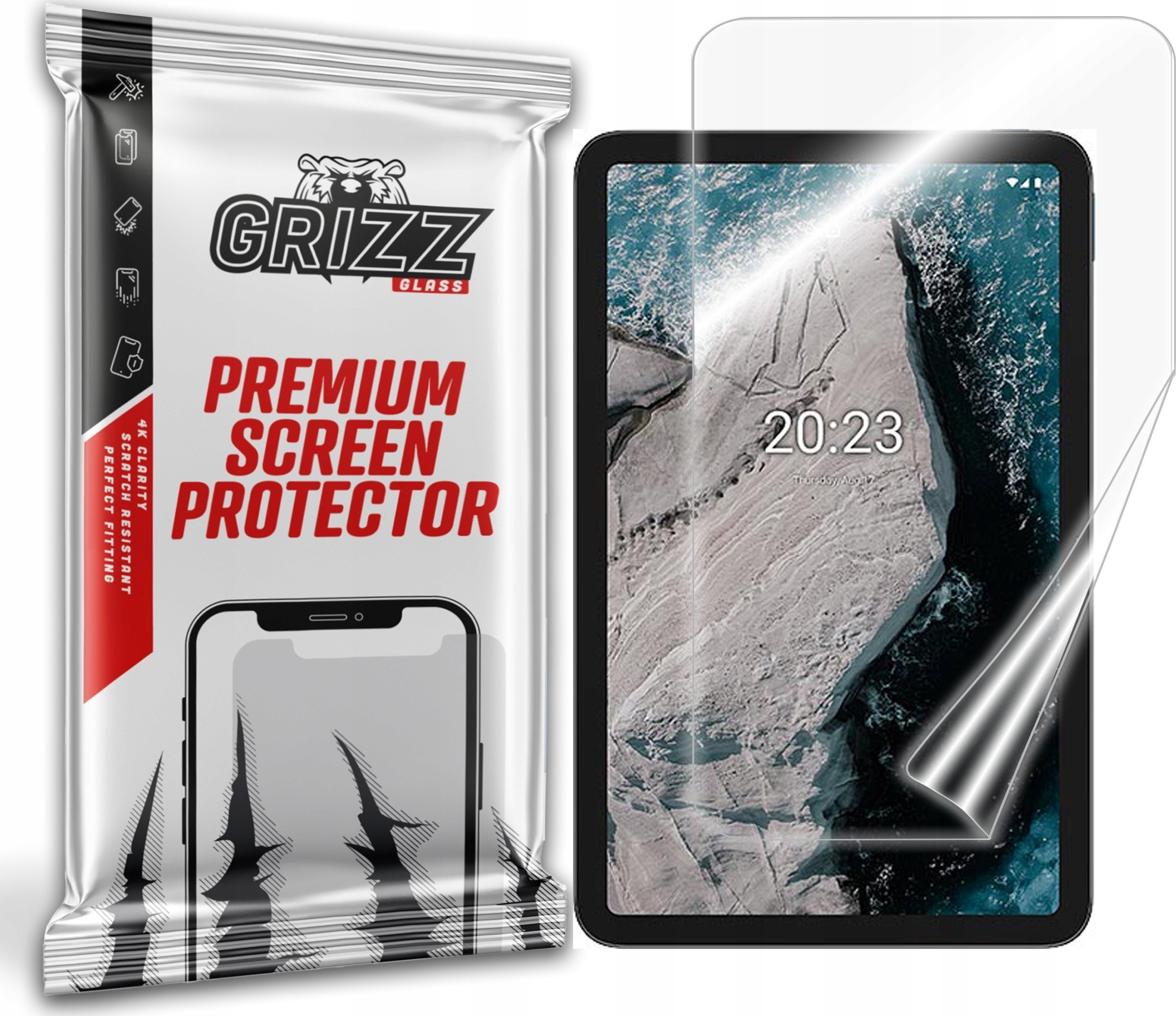 Folie mbrojtëse ekrani GrizzProtector Ceramic për Nokia T20, xham keramik, transparente
