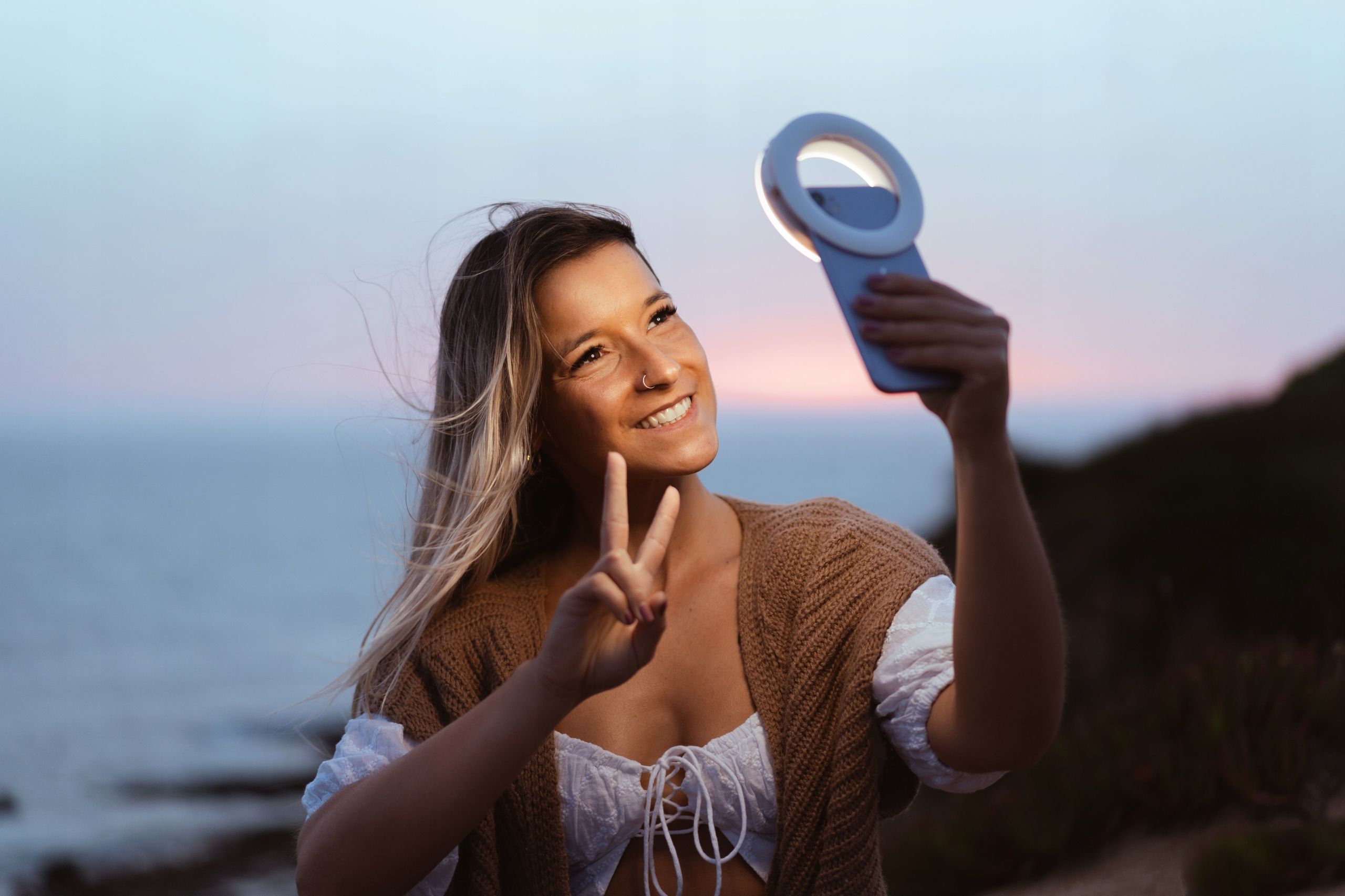 Dritë unazore LED Kodak Mini, 4", me bateri, për smartphone dhe laptop