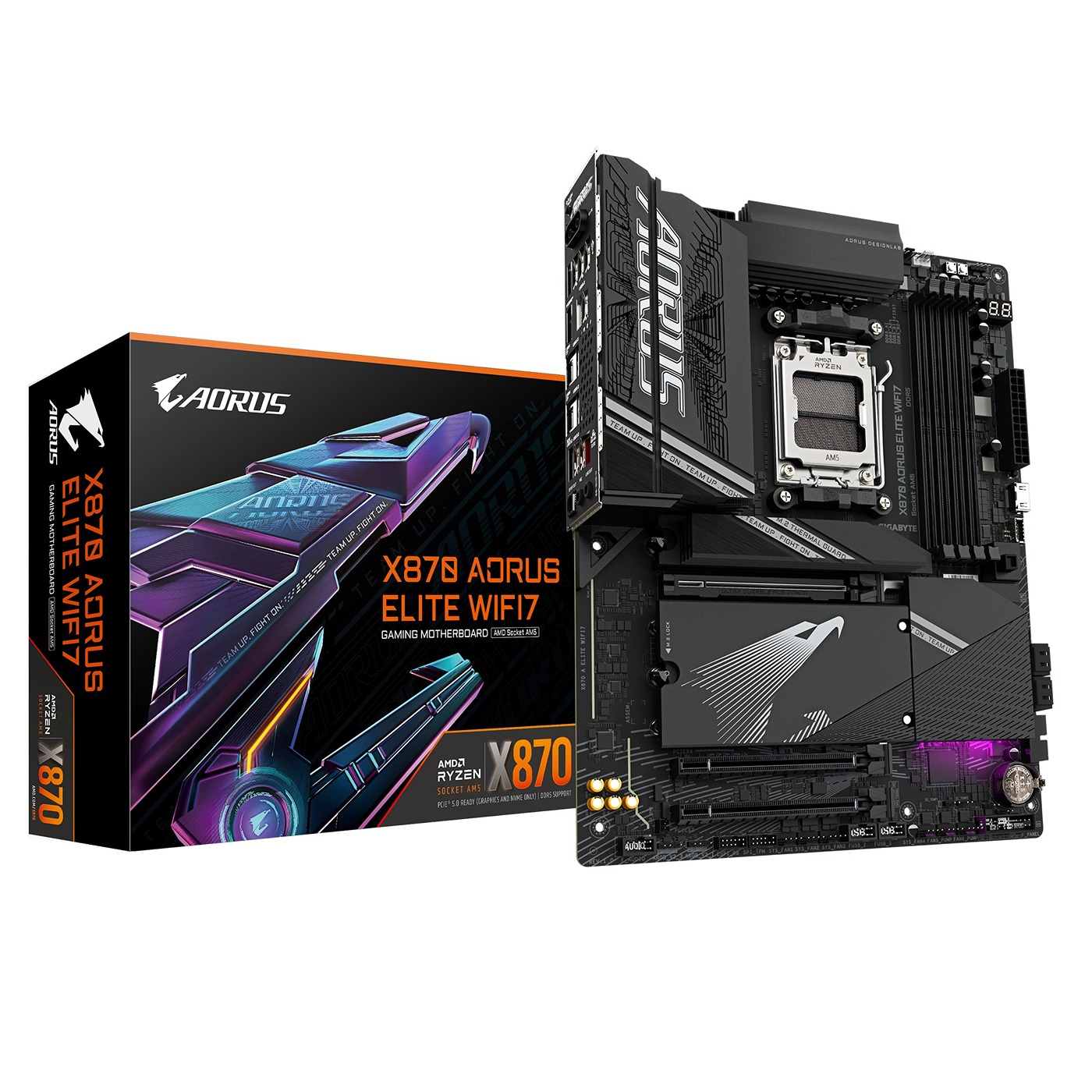 Pllakë amë Gigabyte X870 AORUS ELITE WIFI7, ATX, AM5, DDR5, Wi-Fi 7, e zezë
