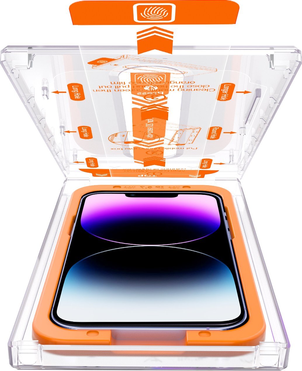 Xham mbrojtës Mobile Origin për iPhone 14 13 13 Pro, 9H, 2 copë, transparent