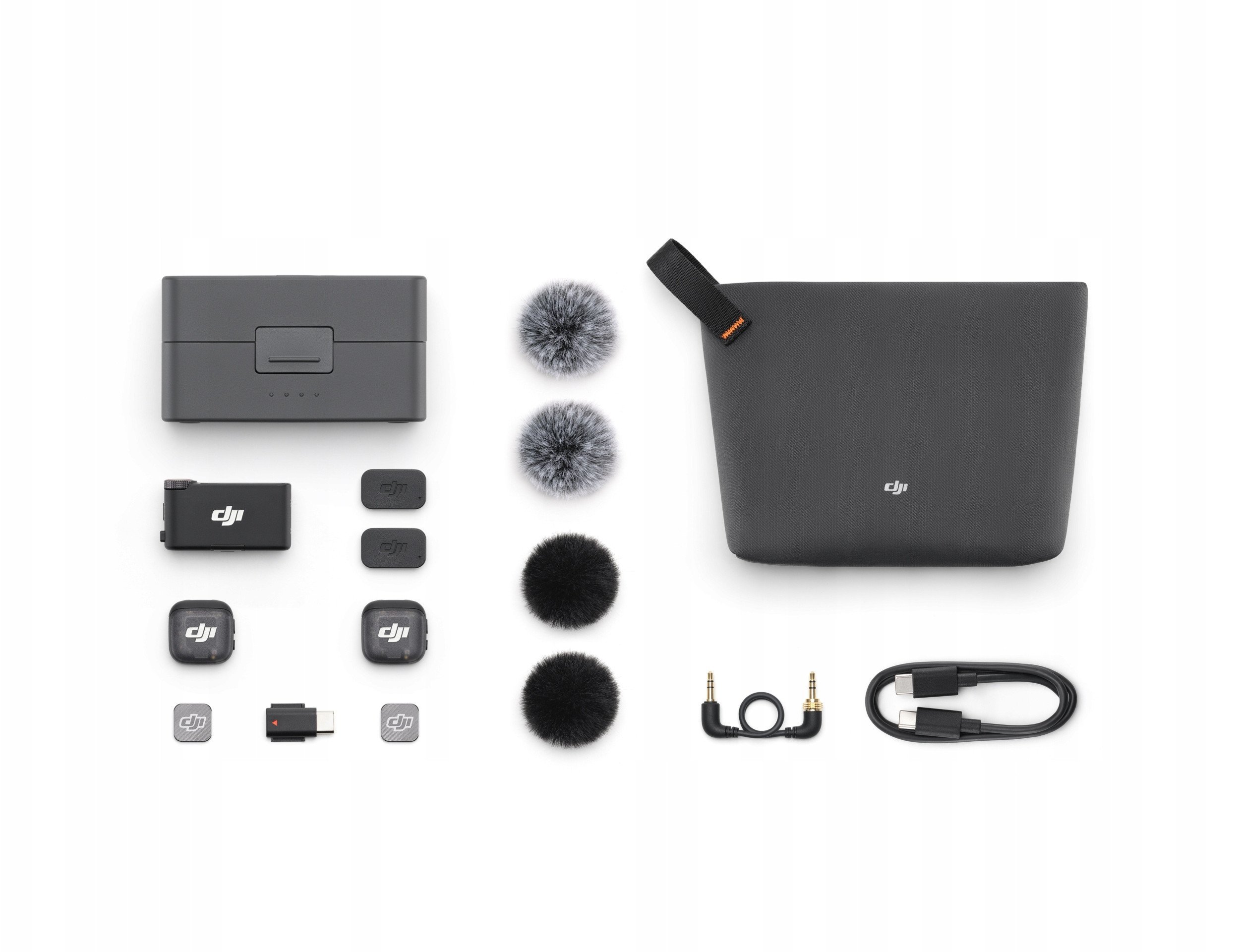 Mikrofon pa tel DJI Mic 3, 2 transmetues 1 marrës, kuti karikimi, i zi