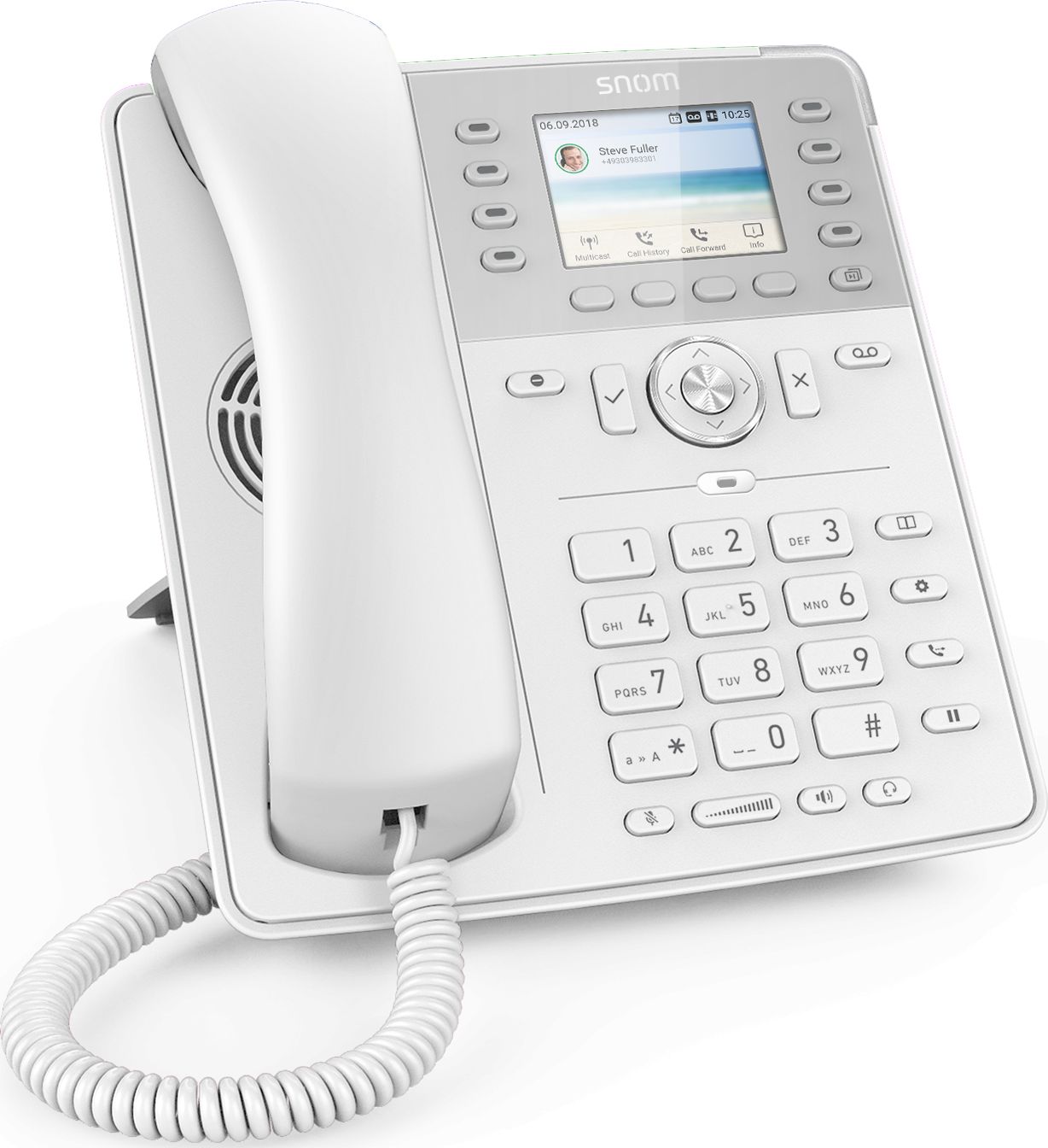 Telefoni IP Snom D735, ekran 2.7" TFT, Gigabit PoE, i bardhë