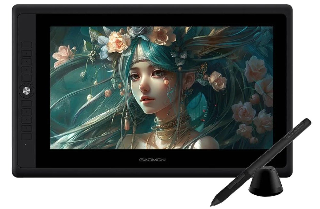 Tablet grafik GAOMON PD156 PRO, 15.6", Full HD, USB Type-C, i hirtë/i zi