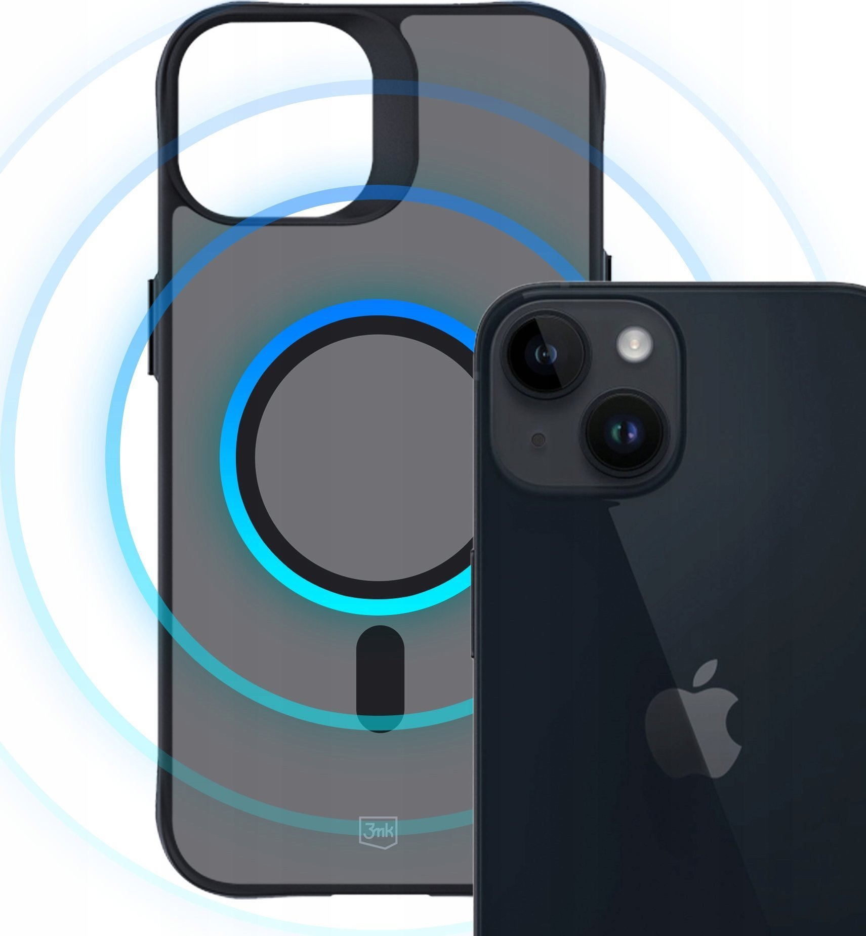 Maskë mbrojtëse MagSafe Smoke MagCase për iPhone 13 14 6.1", gjysmë e tejdukshme, gri smoke