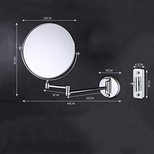 Pasqyrë muri FCS, 3X zmadhim, 8", dyanshe, Brushed nikel