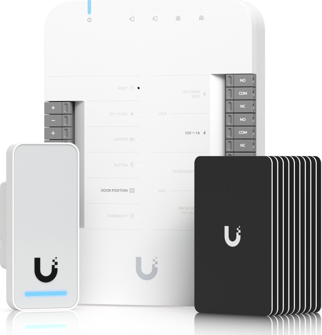 Set kontrolli hyrjeje Ubiquiti G2 Starter Kit, Door Hub me lexues G2, 10 karta, i zi argjendtë