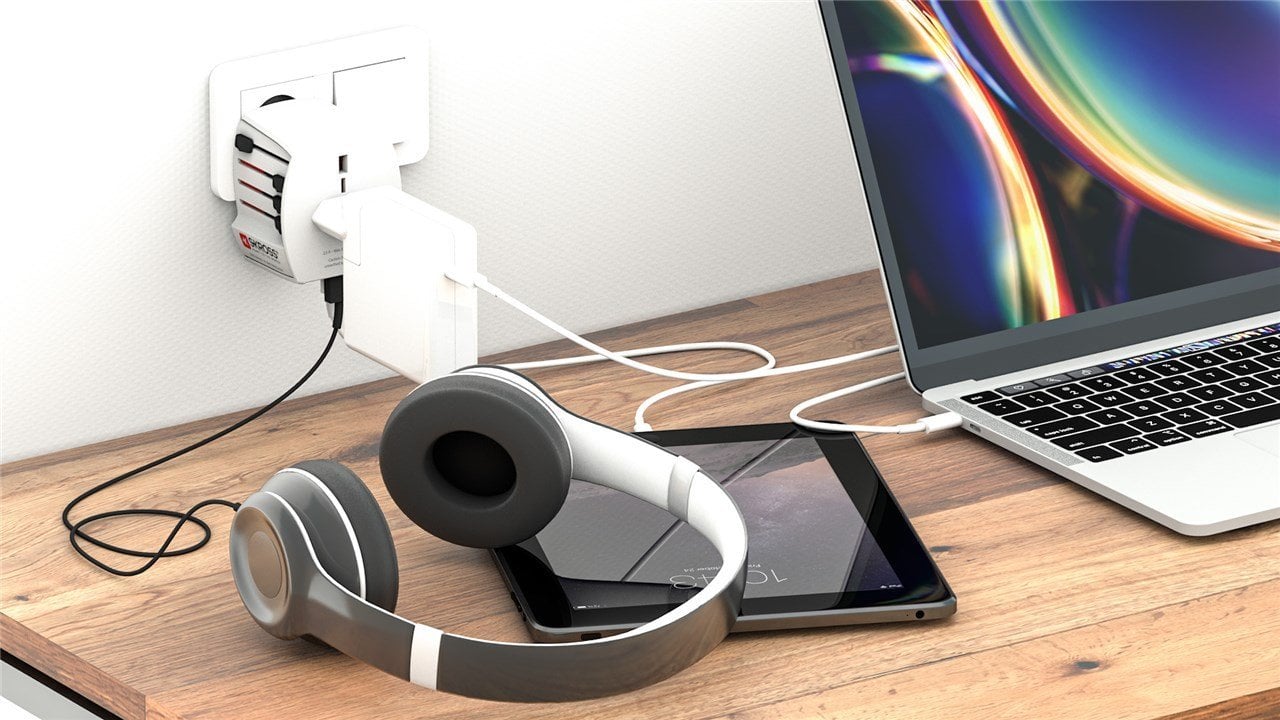 Adapter udhëtimi Skross World Adapter MUV, 2x USB 2.4A, 100 250V, i bardhë