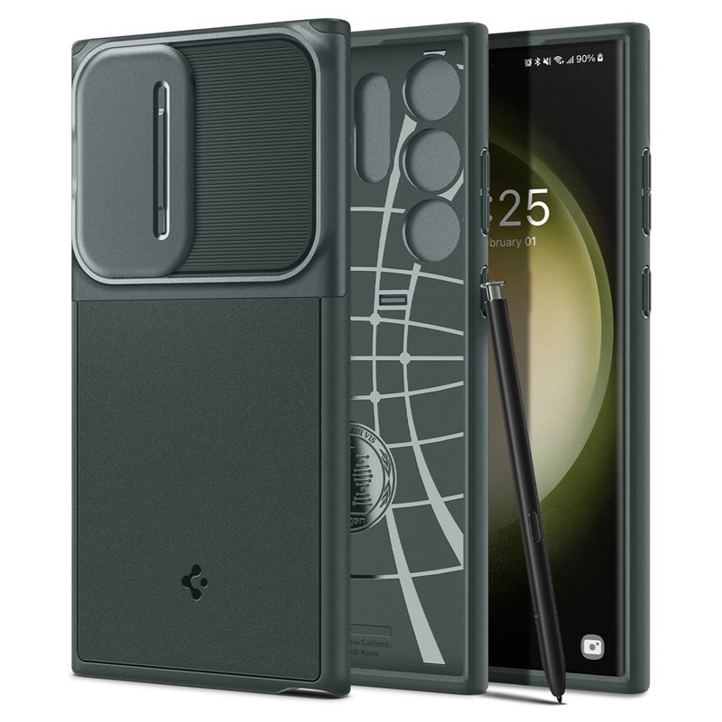 Mbrojtëse Spigen Optik Armor për Galaxy S23 Ultra, e gjelbër