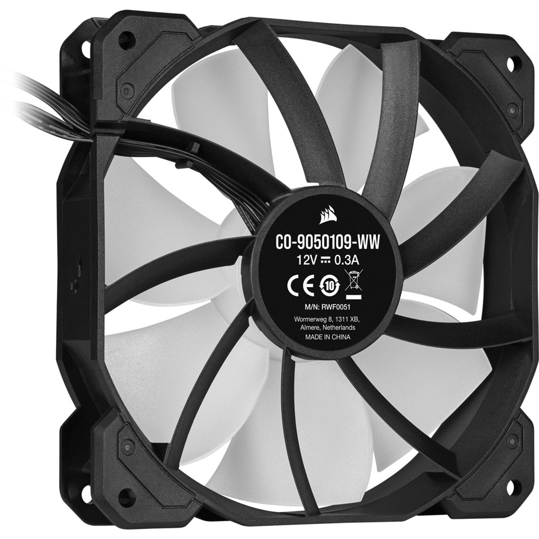 Set ventilatorë CORSAIR iCUE SP120 RGB ELITE, 120mm, PWM, 1500 RPM, i zi