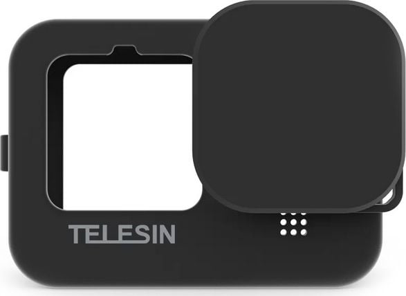 Силиконско куќиште Telesin за GoPro Hero 9 Black, сет 3 во 1, црна