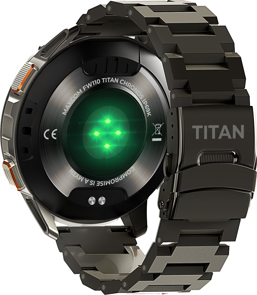 Паметен часовник Maxcom FW110 Titan Chronos, 1.43\" AMOLED, IP69K 5ATM, црн