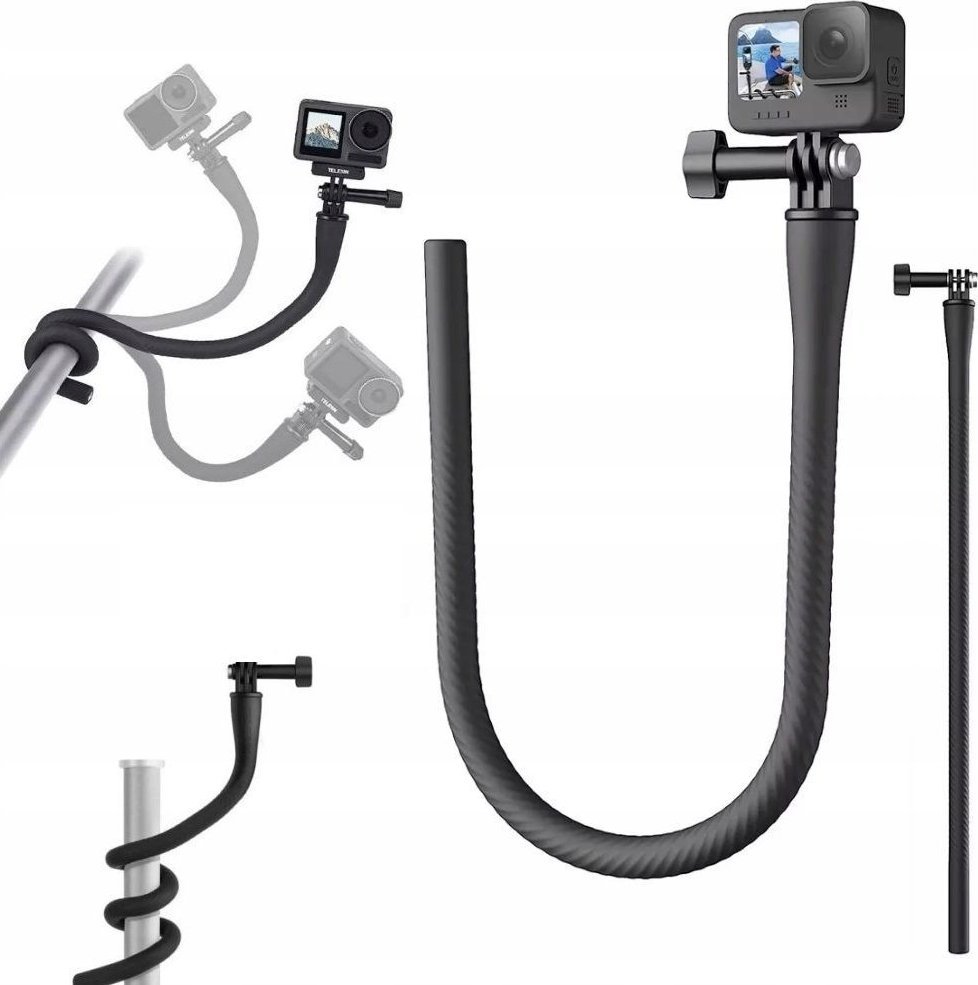 Флексибилна држачка за акциона камера TELESIN Mini, октопод статив со клипса, за GoPro Insta360 DJI Action и телефон