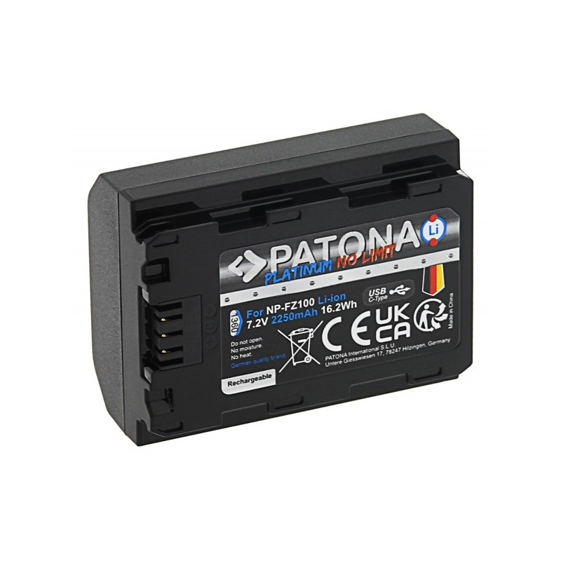 PATONA Platinum Battery with USB-C Input f. Sony NP-FZ100