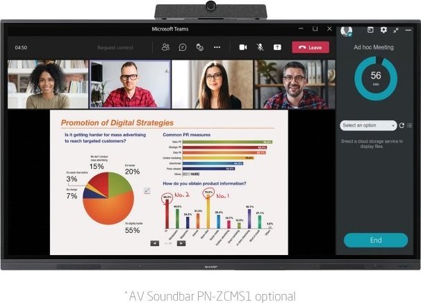 Ekran interaktiv Sharp PN-L752B, 75", 4K UHD, i zi