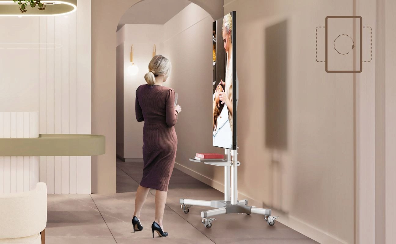 Stativ TV ONKRON TS1351-W, 32-65", dysheme, i bardhë