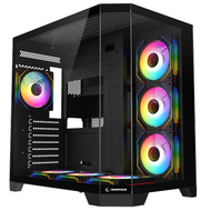 Kasa Gaming Rampage Mega V1 me PSU 850W – 80+ Bronze, Tempered Glass, 4×120mm ARGB, E Zezë
