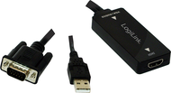 Përshtatës AV LogiLink D-Sub (VGA) - HDMI + USB-A, i zi
