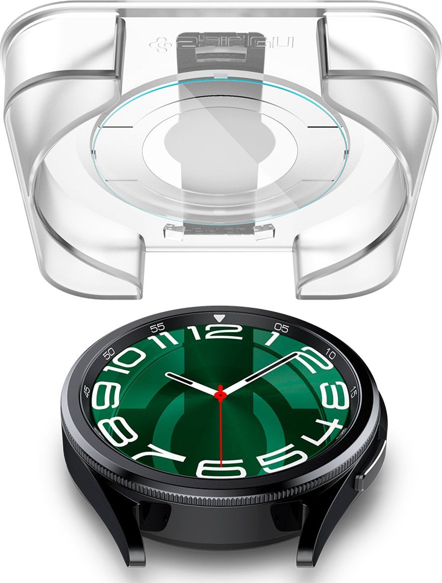 Xham mbrojtës Spigen Glass tR EZ Fit, set 2 copë, për Samsung Galaxy Watch6 Classic 47mm, transparent