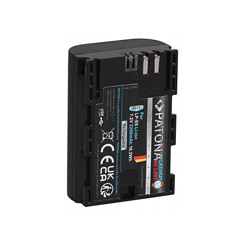PATONA Platinum Battery with USB-C Input f. Canon LP-E6