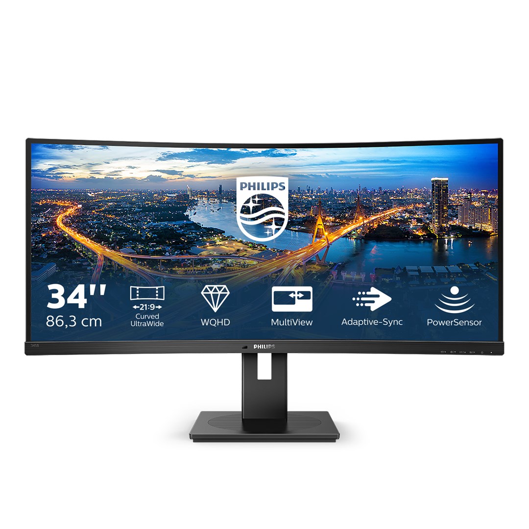 Monitor PHILIPS 345B1C, 34”, WQHD, Curved, i zi