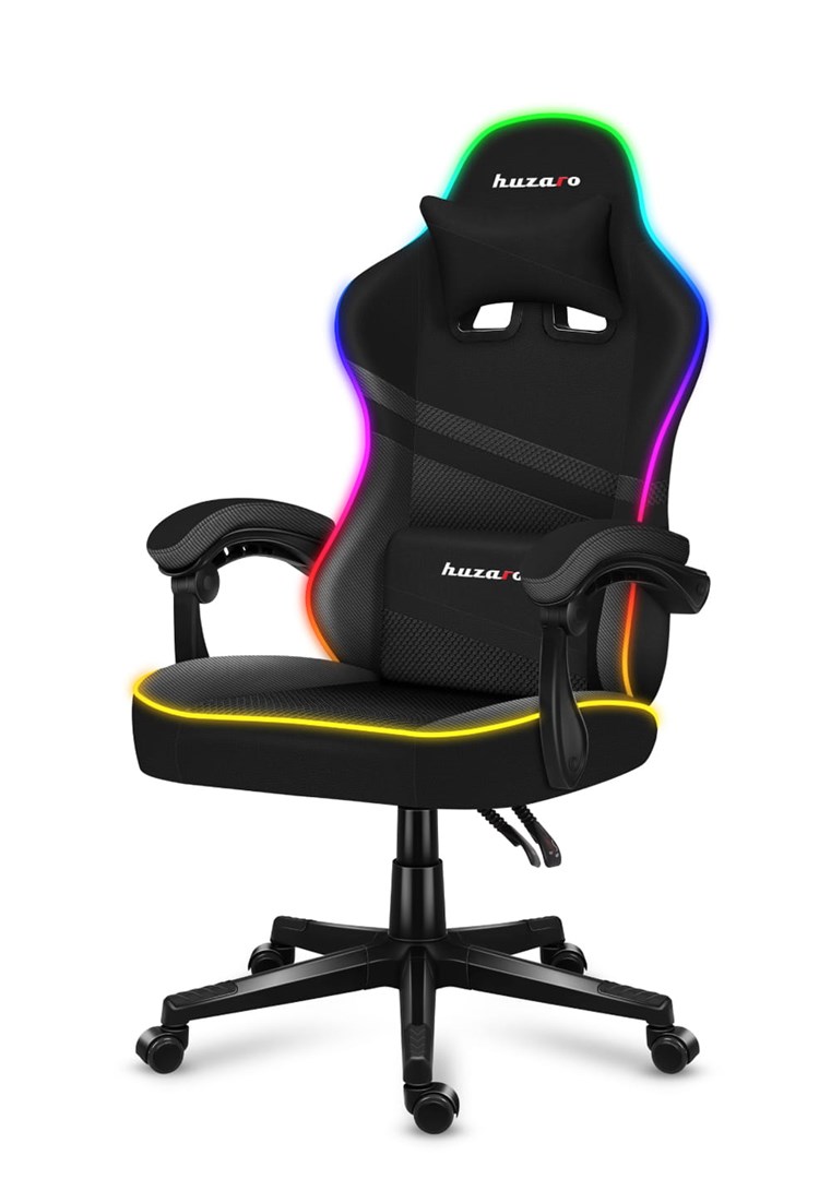 Karrige lojërash Huzaro Force 4.4 RGB, 130kg, e zezë