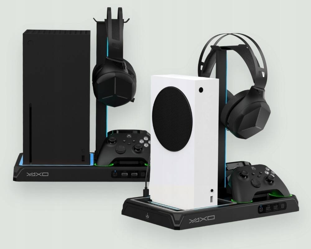 Bazë ftohëse dhe karikimi Yaxo Xeno Frost, për Xbox Series X S, Techno blu