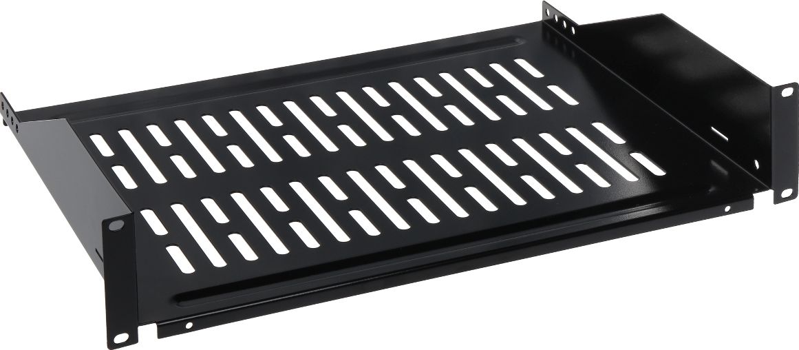 Rafte RACK Delta Shelf P19-2U/356, 19", 2U, 356mm, set 2 copë, të zinj