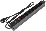 Prizë rryme rack Delta L19/7F, 7x Schuko, 1U, 1.8m, e zezë