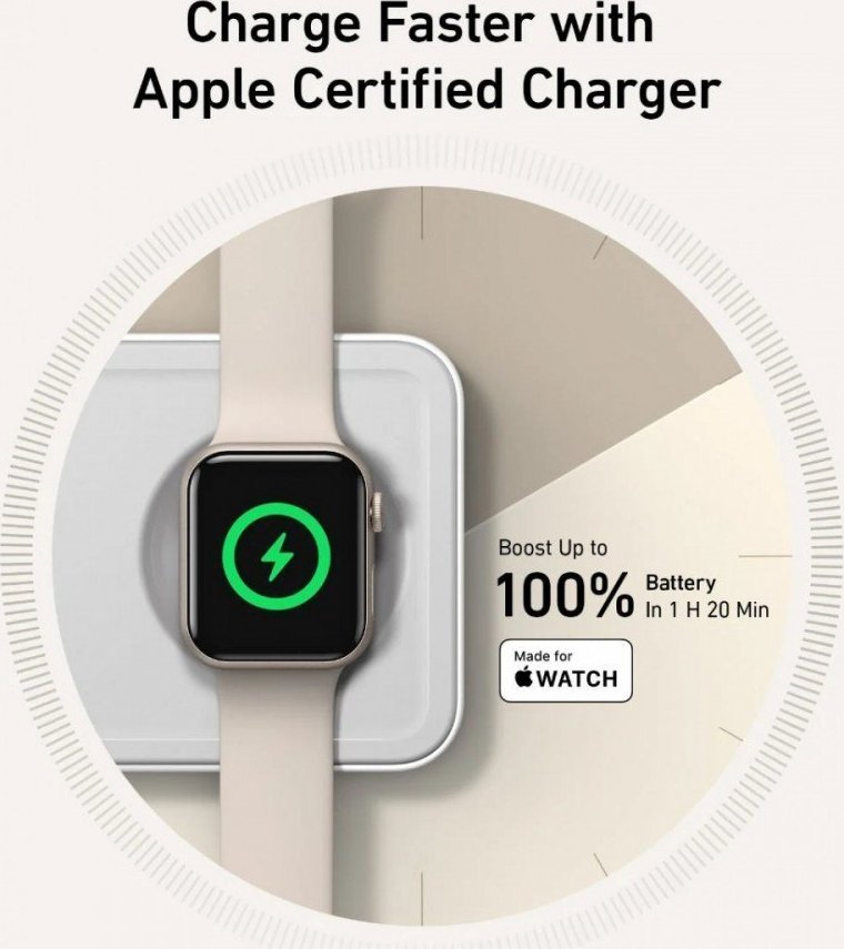 Karikues wireless Anker MagGo 3 në 1, MagSafe, karikim i shpejtë, i bardhë