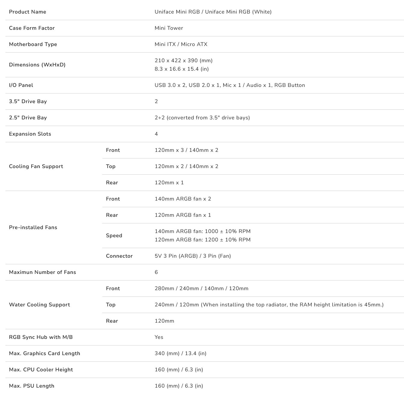 Kasë për PC COUGAR UNIFACE, e zezë