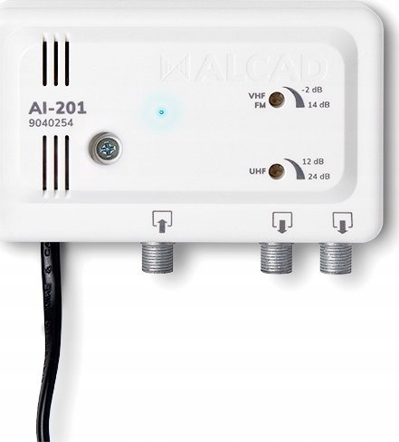 Amplifikator antene Alcad AI-201, broadband, 2 TV VHF UHF