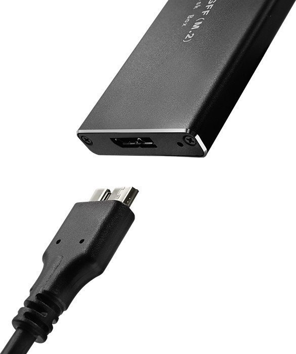 Надворешно куќиште за SSD M.2 SATA QOLTEC 51854, NGFF, црно