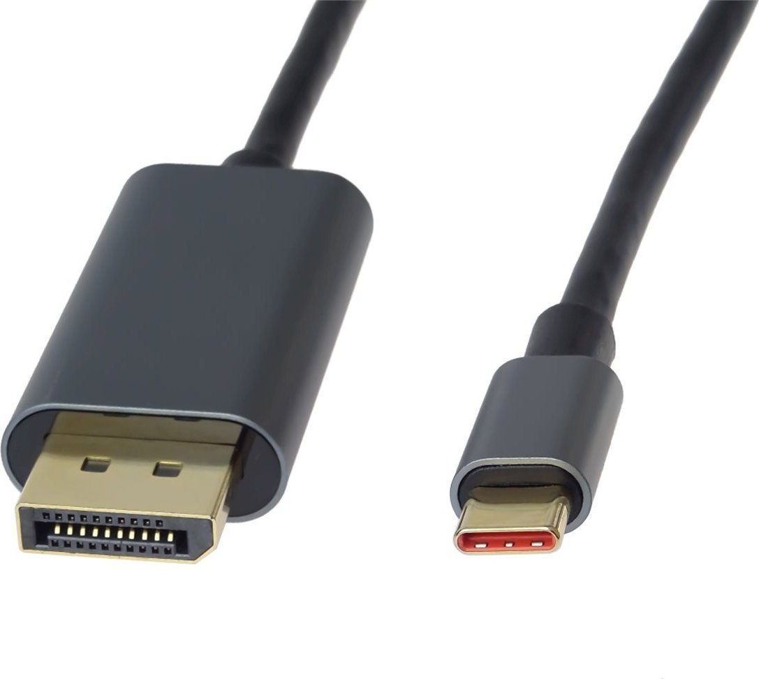 Kabllo video PremiumCord KU31DP09, USB C në DisplayPort, 8K, 2 m, gri metalike