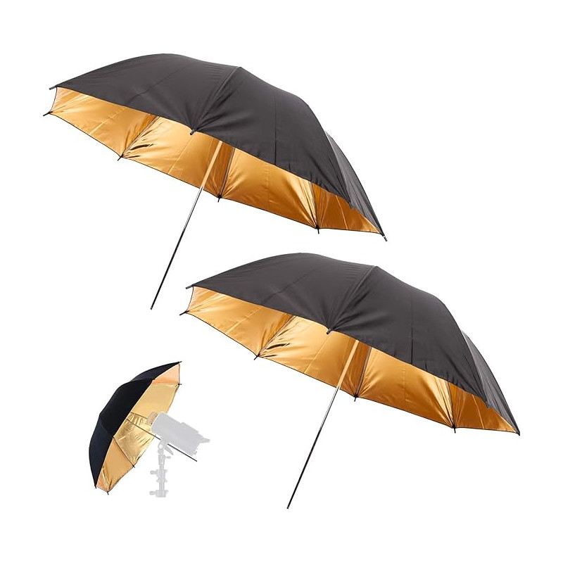 Black Golden Double Umbrella 84cm