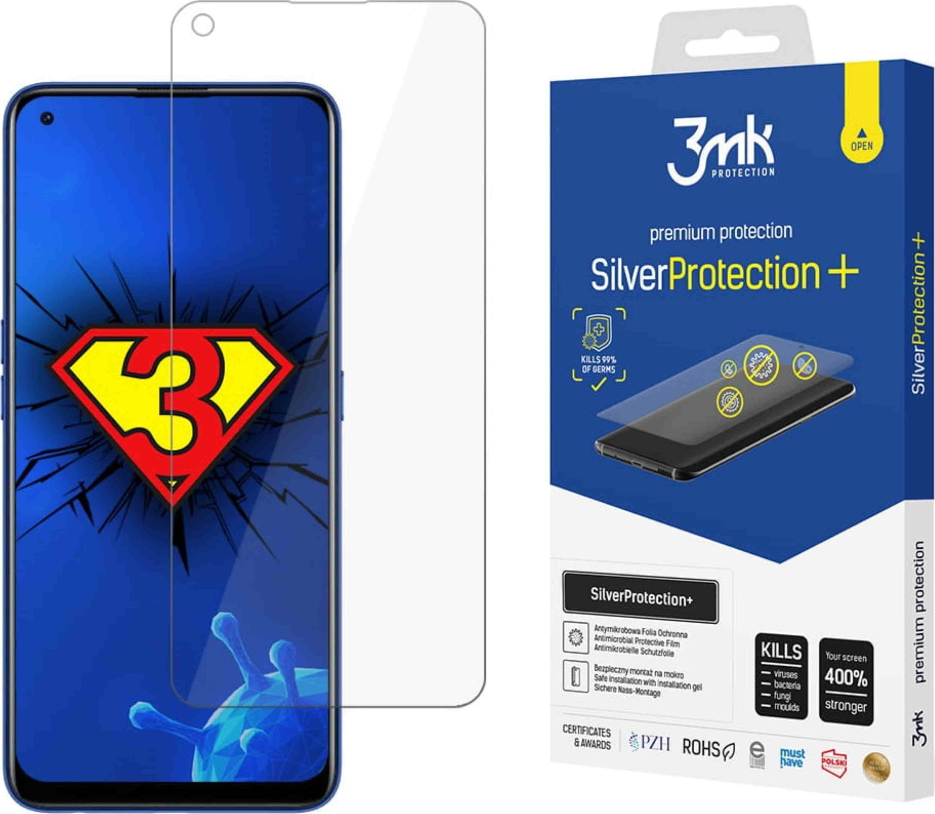 Xham mbrojtës për celular 3MK Anti-Microbial Silver Protect+ për Realme 7 Pro